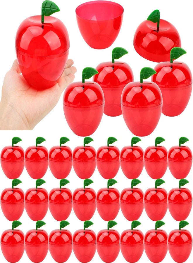 Drayear 30 Pack Large Apple Container Plastic Red Apple Container for Teacher Appreciation Gift Valentine Christmas Party Decoration - Image 1